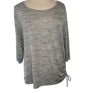 One World Gray Heather 3/4 Sleeve‎ Top